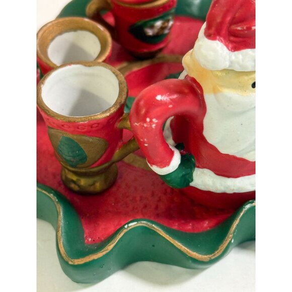 Vintage Miniature Santa Claus Christmas Tea Set Holiday Decor - Picture 6 of 8